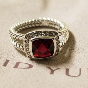 David Yurman Petite Albion Red Garnet Ring